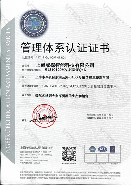 Management system certificate
